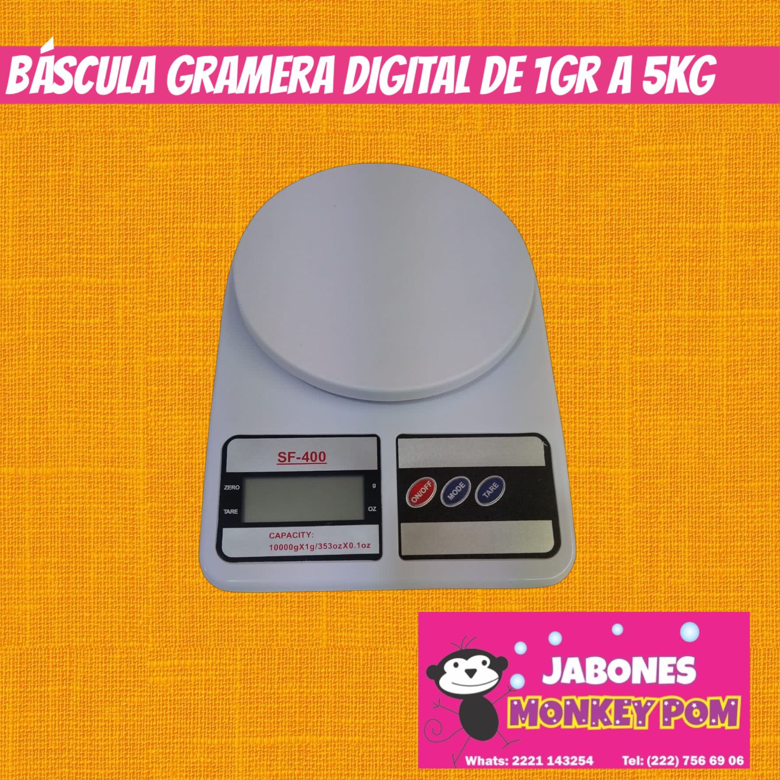 Báscula Gramera Digital de 1 gr a 5 Kg